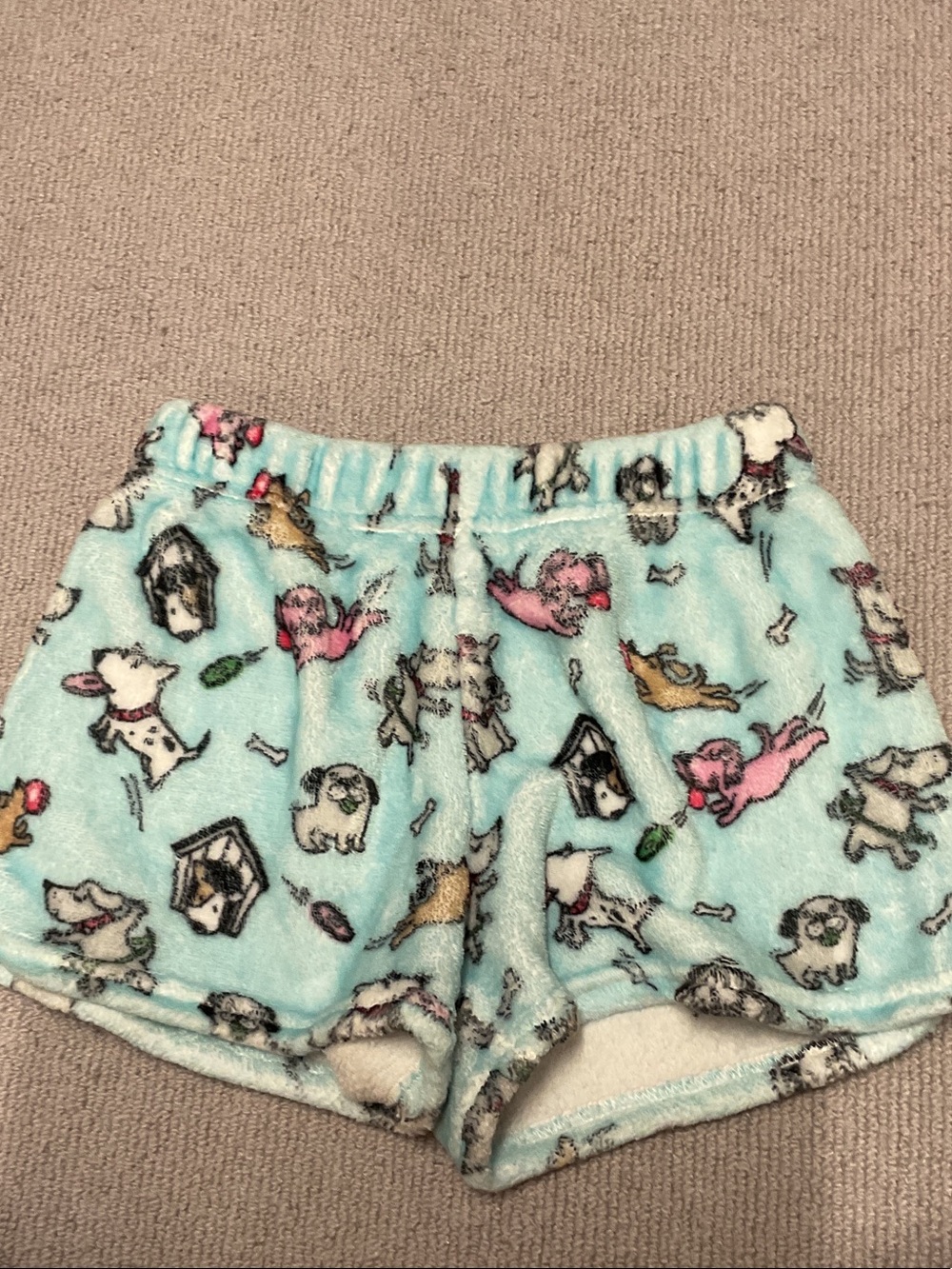 Iscream Cozy Mint Dog-Print Plush Pajama Shorts for Kids